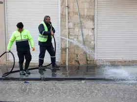 Mardin’de tarihi 1. Cadde’de kar sonrası temizlik ve yenileme çalışması devam ediyor
