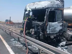 Mardin’de tırda çıkan yangın söndürüldü
