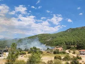 Menteşe’de otluk alanda yangın
