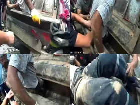 Mersin’de çöp kamyonunun hidrolik bölümüne sıkışan işçi kurtarıldı
