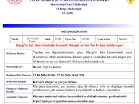 Meteorolojiden kuvvetli rüzgar ve fırtına uyarısı
