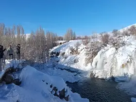 Muradiye Şelalesi buz tuttu
