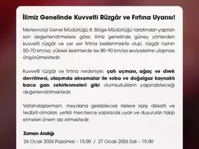 Niğde Valiliği uyardı: Kuvvetli rüzgar ve fırtına bekleniyor

