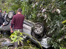 Ordu’da kontrolden çıkan otomobil devrildi: 1 yaralı
