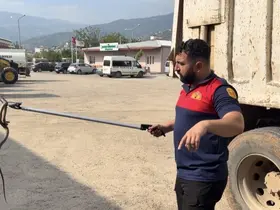 Osmaniye’de kaçak yolcu yılan, üçüncü araçta yakalandı
