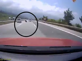 Otobanda yola fırlayan angus korku dolu anlar yaşattı
