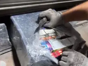 Otobüs çamurluğundaki gizli bölmeden kaçak elektronik sigara ve sigara ele geçirildi
