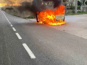 Otomobil, alev topuna döndü
