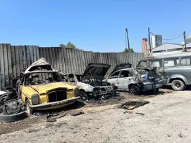 Otomobil yangını diğer araçlara sıçradı: 4 araç küle döndü
