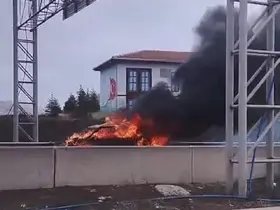 Pursaklar’da araç yangını
