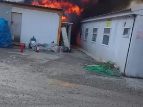 Rize’de şantiyede yangın
