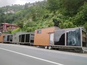 Rize’deki selin ardından Fırtına Deresi’nin kıyısındaki tiny hause ve bungalovlar kaldırılıyor
