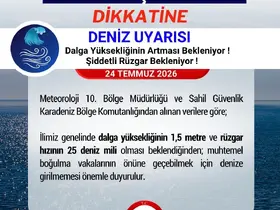 Samsun Valiliği’nden ’denize girmeyin’ uyarısı
