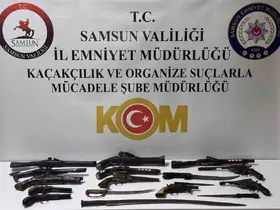 Samsun’da etnografik silah operasyonu: Tabanca, kama ve kılıç ele geçirildi
