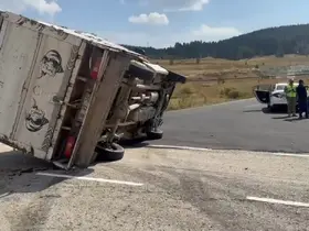 Sarıkamış’ta hayvan yüklü kamyonet devrildi: 3 büyükbaş telef oldu
