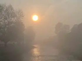 Şehir sise uyandı
