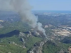 Serik’te ormanlık alanda yangın
