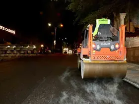 Siirt’te asfalt mesaisi gece de sürüyor
