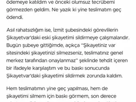 Şikayetini yazınca "Şikayetini silmezsen, paranı alamazsın" cevabını aldı

