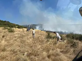 Simav’da dağlık alanda yangın paniği
