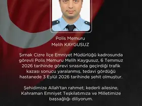 Şırnak’taki trafik kazasında yaralanan polis memuru Kaygusuz şehit oldu
