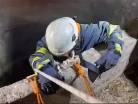 Su kuyusuna düşen çakalı itfaiye ekipleri kurtardı

