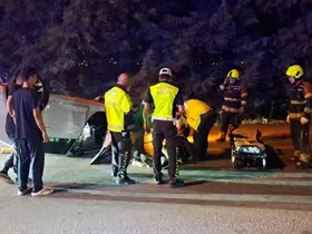 Takla atan araçta 2 kişi yaralandı
