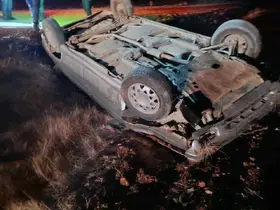 Takla atan otomobilin sürücüsü yaralandı
