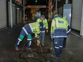 Tarihi Çarşı ve Hanlar Bölgesinde gece mesaisi
