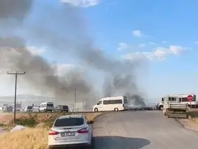 Tarım işçilerinin yaktığı otlar paniğe neden oldu
