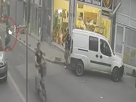 Tekirdağ’da ön teker şovu kazayla bitti, yaya ezilmekten son anda kurtuldu: Korkunç anlar kamerada
