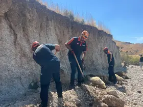 Toprak kaymasında 6 küçükbaş hayvan telef oldu
