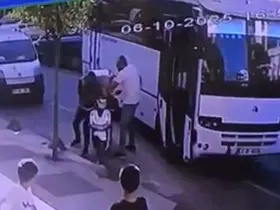 Trafik magandası kuryeye dehşeti yaşattı
