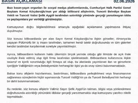 Tunceli Valiliğinden afiş açıklaması
