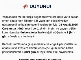 Tunceli’de eğitime 1 gün ara verildi
