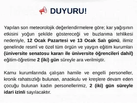 Tunceli’de eğitime 2 gün ara
