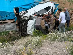 Tuzluca-Iğdır karayolunda otomobil şarampole devrildi: 2 yaralı

