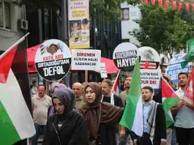 Uşak’ta Sumud Filosu ve Gazze’ye destek yürüyüşü
