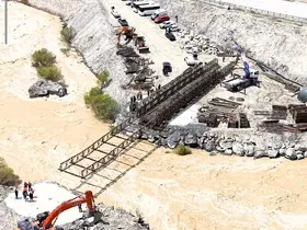 Vali Taşyapan, panel köprü yapım çalışmalarını yerinde inceledi
