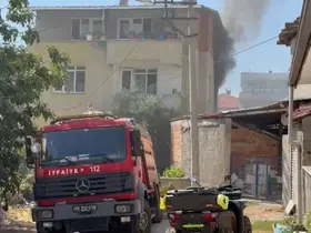 Yangında balkonda mahsur kalan yaşlı kadın kurtarıldı
