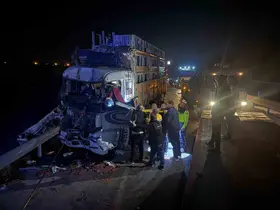 Yaralanan kamyon sürücüsünün feryatları yürekleri burktu
