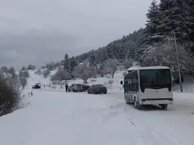 Yedigöller Milli Parkı yolu buzlanma nedeniyle ulaşıma kapatıldı
