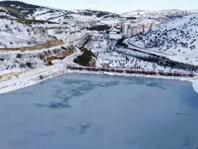 Yozgat’ta kar yağışının ardından soğuk hava etkili oldu, göletler dondu

