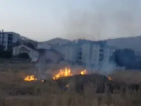 Yüksekova’da anız yangını
