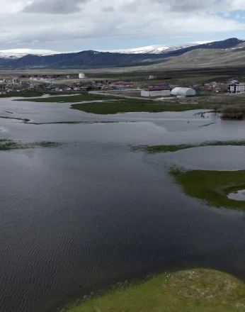 Kura Nehri taştı, tarım arazileri sular altında kaldı 