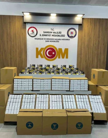Samsun’da 410 bin adet kaçak makaron ele geçirildi