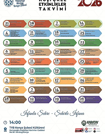 TYB Konya Şubesi 2026 Yılı Etkinlik Takvimini Açıkladı