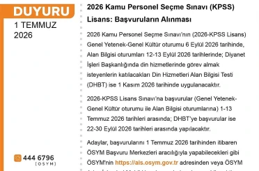 2026 Lisans KPSS başvuruları başladı 