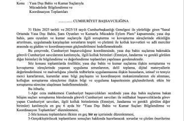 Adalet Bakanlığı’ndan 81 il başsavcılığına yasa dışı bahis yazısı
