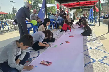 Adıyamanlı çocuklar, Filistinli çocuklar için çizdi